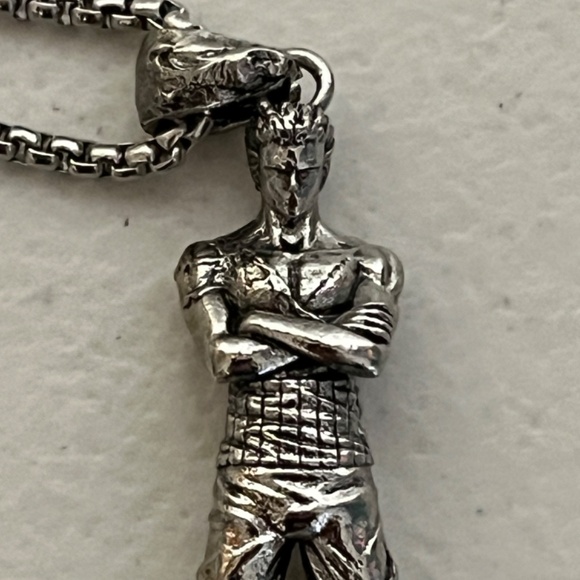 Roronoa Zoro One Piece Charm Pendant Necklace Silver 24" Box Chain Luffy - Picture 3 of 9
